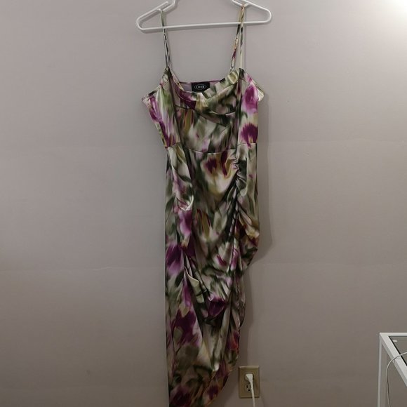 NWOT Trendy Cider Illusion Ruched Midi Dress (Size XL fits like L) - Picture 2 of 5